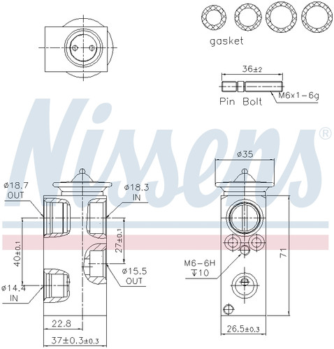 Nissens Air Conditioning Expansion Valve 999393 for 2014-2020 Mercedes-Benz 2.0L (B Electric Drive, B250e, CLA250, CLA45 AMG)