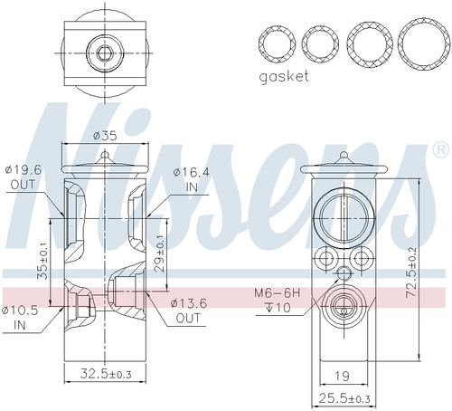 Nissens Air Conditioning Expansion Valve 999394 for 2006-2014 Mercedes-Benz 3.0L 4.7L (GL320, GL350, GL450, GL550)