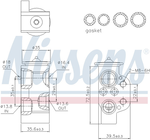 Nissens Air Conditioning Expansion Valve 999220 for 2005-2018 Audi/Volkswagen 2.0L 3.2L (A3, A3 Quattro, TT, TT Quattro)