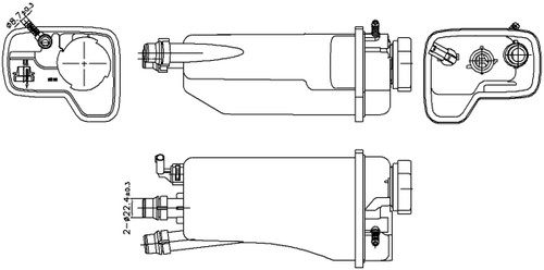 Nissens Engine Coolant Reservoir 996361 for 1999-2003 BMW 2.5L 2.8L (525i, 528i)