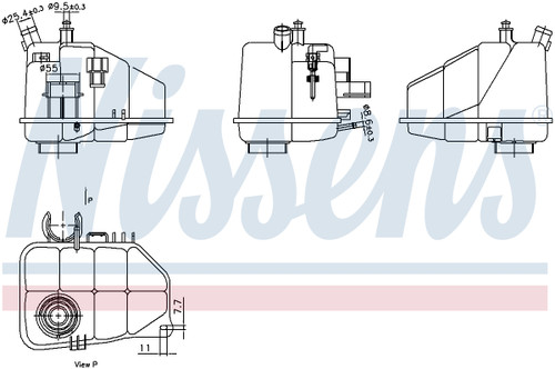 Nissens Engine Coolant Reservoir 996264 for 2001-2009 Mercedes-Benz 1.8L 2.6L (C230, C240, C280, C320)