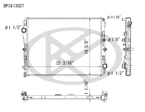 Koyorad Radiator A13027 for 2015-2025 Mercedes-Benz 3.0L 2.0L (CLS450, CLS53 AMG, E300, E400)