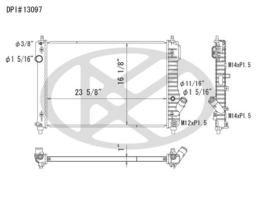 Koyorad Radiator A13097 for 2009-2011 Chevrolet/Pontiac 1.6L (Aveo, Aveo5, G3, G3 Wave)