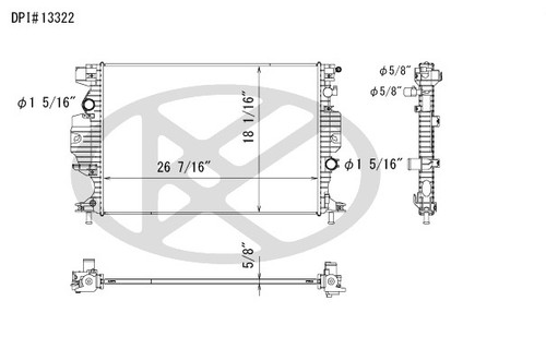 Koyorad Radiator A13322 for 2013-2020 Ford/Lincoln 2.5L 1.5L (Fusion, MKZ)