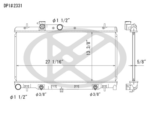 Koyorad Radiator A2331 for 2000-2006 Subaru 2.5L (Baja, Legacy, Outback)