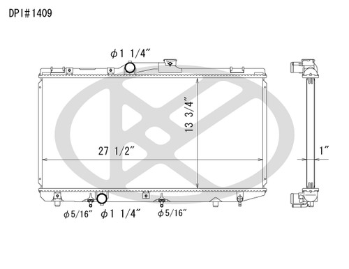 Koyorad Radiator A1409 for 1993-1997 Geo/Toyota 1.6L 1.8L (Prizm, Corolla)