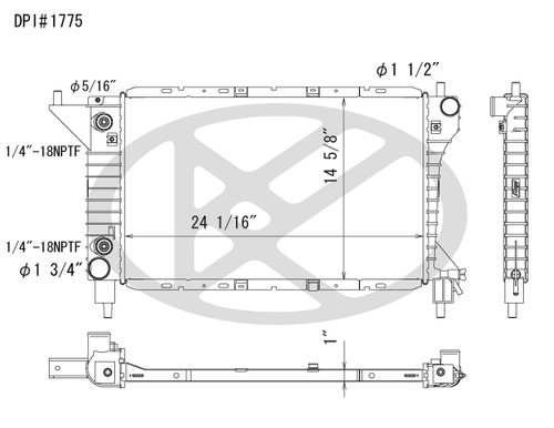 Koyorad Radiator A1775 for 1996 Ford 4.6L (Mustang)