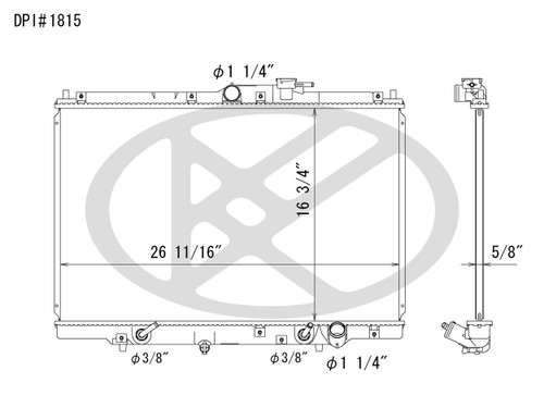 Koyorad Radiator A1815 for 1995-1998 Honda/Isuzu 2.3L 2.2L (Odyssey, Oasis)