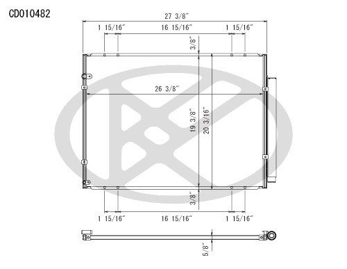 Koyorad A/C Condenser CD010482 for 2006-2008 Lexus/Toyota 3.3L (RX400h, Highlander)