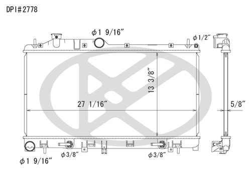 Koyorad Radiator A2778 for 2005-2010 Subaru 2.5L (Impreza, Legacy, Outback)