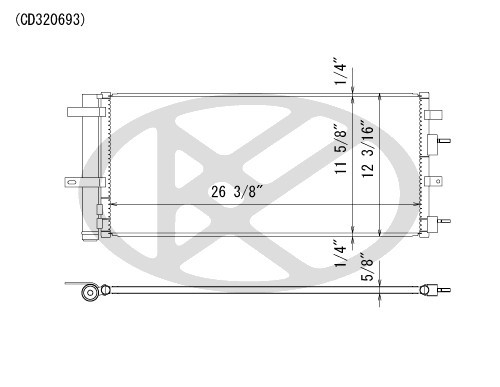 Koyorad A/C Condenser CD320693 for 2013-2020 Ford/Lincoln 2.0L 1.6L (Fusion, Continental, MKZ)