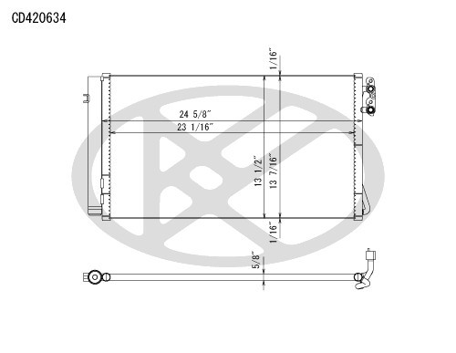 Koyorad A/C Condenser CD420634 for 2007-2015 BMW 3.0L (135i, 335d, 335i, 335i xDrive)