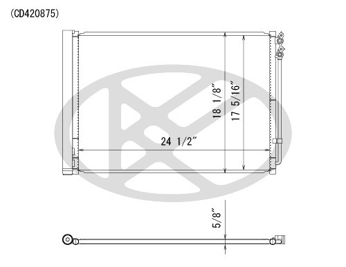Koyorad A/C Condenser CD420875 for 2011-2018 BMW 3.0L (535d, 535d xDrive, 535i, 535i GT)