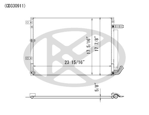 Koyorad A/C Condenser CD330911 for 2014-2018 Jeep 2.4L 3.2L (Cherokee)