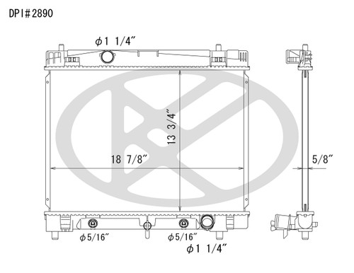 Koyorad Radiator A2890 for 2007-2019 Scion/Toyota 1.8L 1.5L (xD, Yaris, Yaris iA)