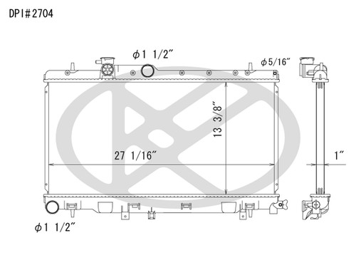 Koyorad Radiator A2704 for 2002-2007 Saab/Subaru 2.5L 2.0L (9-2X, Baja, Impreza)