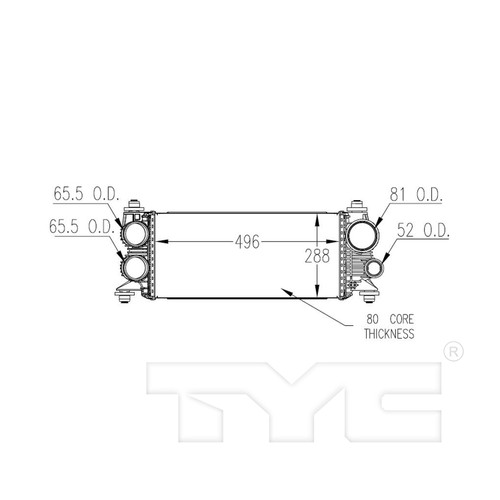 TYC Charge Air Cooler 18073 for 2015-2025 Ford/Lincoln 3.5L 2.7L (Expedition, F-150, Navigator)