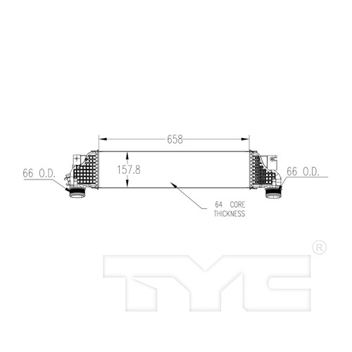 TYC Charge Air Cooler 18085 for 2015-2024 Ford/Lincoln 2.0L 2.7L (Edge, MKX, Nautilus)