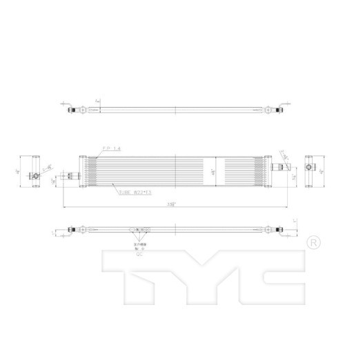 TYC Trans. Oil Cooler 19135 for 2018-2019 Chevrolet 2.0L (Traverse)