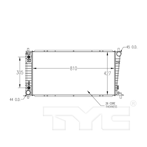 TYC Radiator 2257 for 1999-2002 Ford/Lincoln 4.6L 5.4L (Expedition, Navigator)