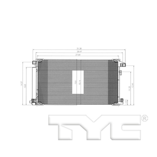 TYC Condenser 30029 for 2016-2022 Toyota 1.8L (Corolla, Prius)