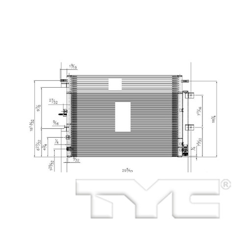 TYC Condenser 30006 for 2015-2018 Ford/Lincoln 3.5L 3.7L (Edge, MKX)