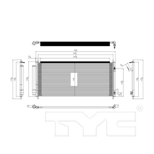 TYC Condenser 3787 for 2010-2014 Honda 1.3L (Insight)