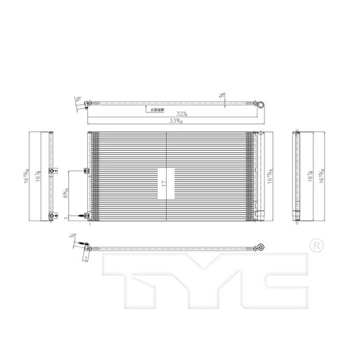 TYC Condenser 3975 for 2011-2017 Ford/Lincoln 3.5L 5.0L (Expedition, F-150, Navigator)