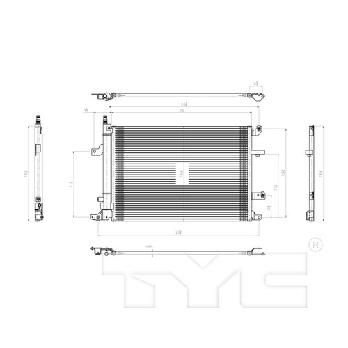 TYC Condenser 3737 for 2006-2009 Volvo 2.5L 2.4L (S60)