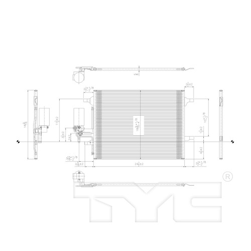 TYC Condenser 3998 for 2010-2018 Volvo 2.0L 2.5L (S60, S60 Cross Country, S80, V60)