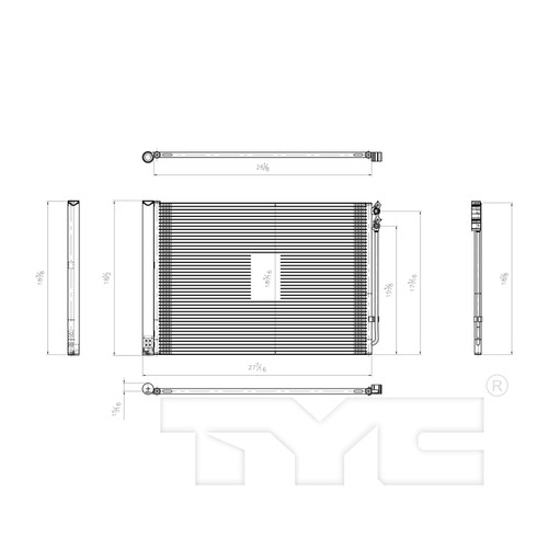 TYC Condenser 4069 for 2010-2019 BMW 3.0L (535d, 535d xDrive, 535i, 535i GT)