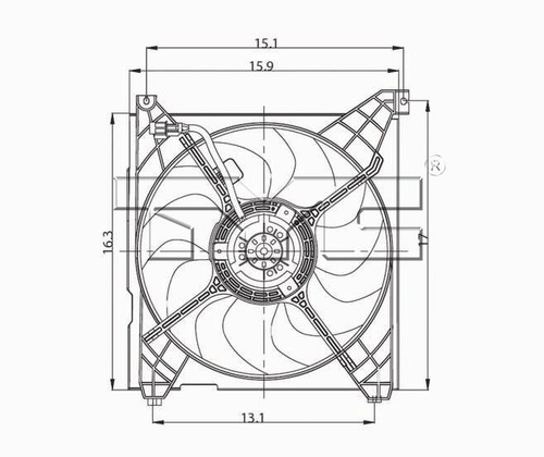 TYC Cooling Fan Assembly 600610 for 2001-2006 Hyundai 2.4L 2.7L (Santa Fe)