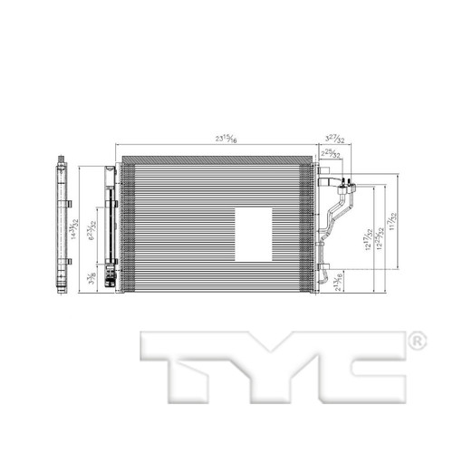 TYC Condenser 4959 for 2013-2015 Hyundai 2.0L 1.8L (Elantra GT)