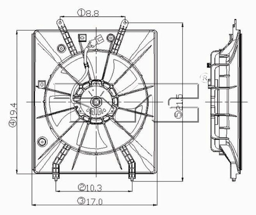 TYC Cooling Fan Assembly 600620 for 2001-2008 Acura/Honda 3.5L (MDX, Pilot)