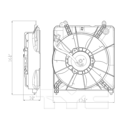 TYC Cooling Fan Assembly 601210 for 2009-2014 Honda 1.5L (Fit)