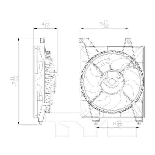 TYC Cooling Fan Assembly 611080 for 2006-2011 Hyundai 1.6L (Accent)