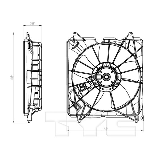 TYC Cooling Fan Assembly 601420 for 2013-2017 Honda 2.4L (Accord)