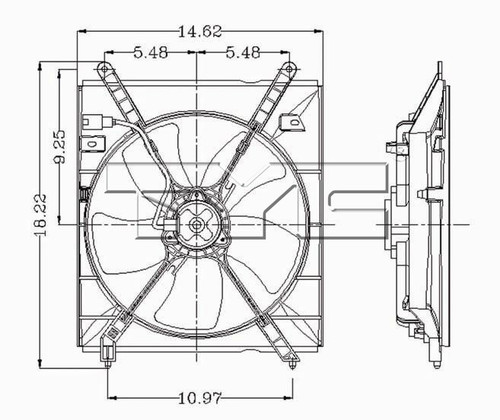 TYC Cooling Fan Assembly 600110 for 2000-2001 Toyota 2.2L (Camry, Solara)