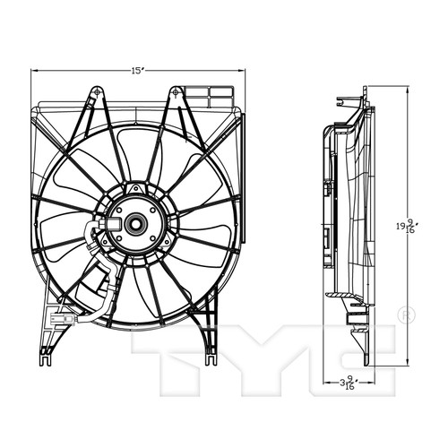 TYC Cooling Fan Assembly 611510 for 2011-2012 Acura 2.3L (RDX)