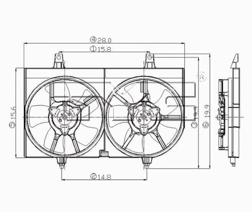 TYC Cooling Fan Assembly 620710 for 2002-2004 INFINITI/Nissan 3.5L (I35, Maxima)