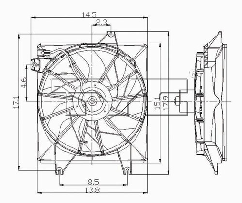 TYC Cooling Fan Assembly 600480 for 1996-2001 Hyundai 1.8L 2.0L (Elantra, Tiburon)