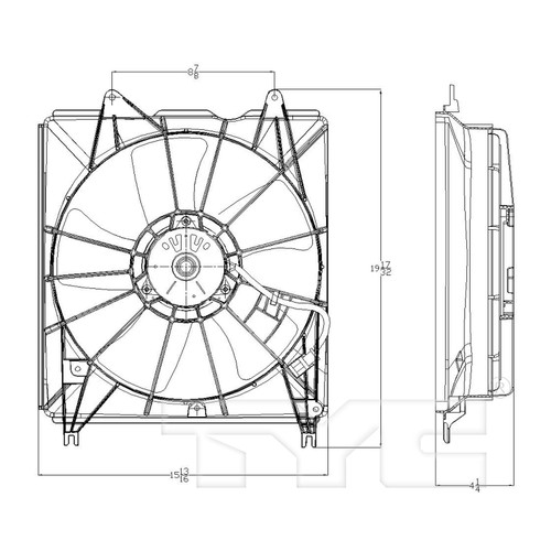 TYC Cooling Fan Assembly 601120 for 2007-2009 Acura 2.3L (RDX)