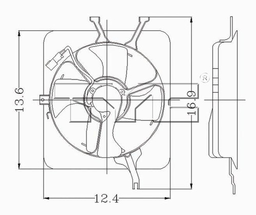 TYC Cooling Fan Assembly 610180 for 1999-2001 Honda 2.0L (CR-V)