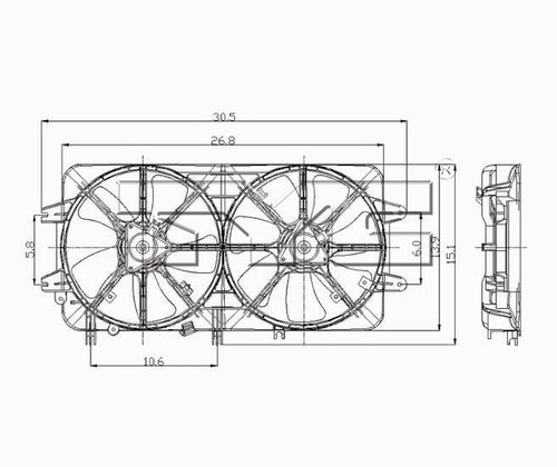 TYC Cooling Fan Assembly 620450 for 2000-2002 Mazda 2.0L (626)