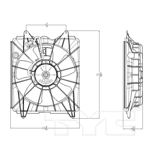 TYC Cooling Fan Assembly 601140 for 2006-2011 Honda 1.3L (Civic)