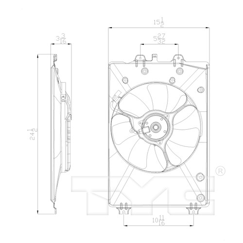 TYC Cooling Fan Assembly 611370 for 2009-2015 Honda 3.5L (Pilot)
