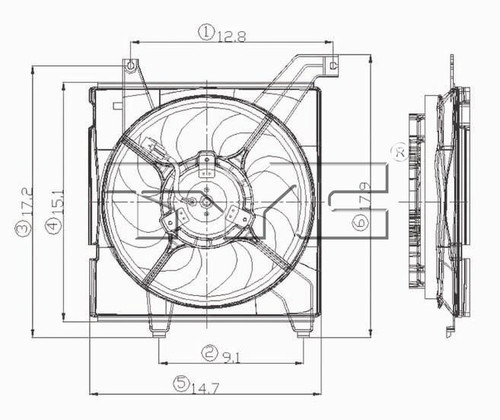 TYC Cooling Fan Assembly 600580 for 2001-2008 Hyundai 2.0L (Elantra, Tiburon)