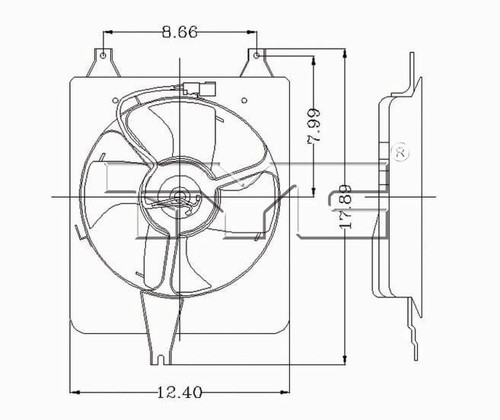 TYC Cooling Fan Assembly 610060 for 1998-2002 Honda 2.3L (Accord)
