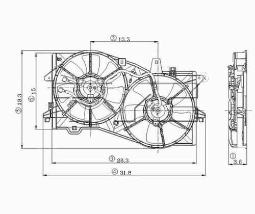 TYC Cooling Fan Assembly 621090 for 2002-2006 Mazda 3.0L (MPV)