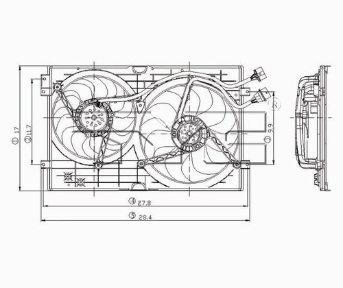 TYC Cooling Fan Assembly 620990 for 1999-2005 Volkswagen 1.9L 2.0L (Golf, Jetta)